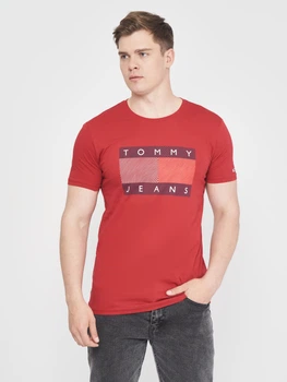 Футболка хлопковая длинная мужская Tommy Hilfiger 10877.3 2XL Красная
