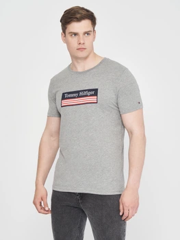 Футболка бавовняна довга чоловіча Tommy Hilfiger 10883 S (44) Сіра