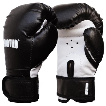Боксерские перчатки SportKo ПД-2-7-OZ черные