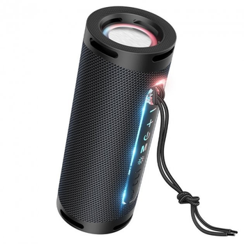 Бездротова портативна Bluetooth колонка Hoco HC9 зі світломузикою (FM, TF-карти, AUX, TWS) - Чорний
