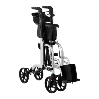Роллатор ходунки для взрослых с сиденьем Uniprodo EX10250028 складной с сумкой серебристый