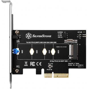 Плата расширения Silver Stone PCIe x4 до SSD m.2 NVMe 2230, 2242, 2260, 2280 (SST-ECM21-E)