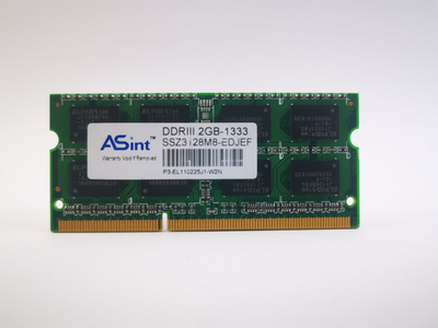 Оперативная память для ноутбука SODIMM ASint DDR3 2Gb 1333MHz PC3-10600S (SSZ3128M8-EDJEF) 6404 Б/У