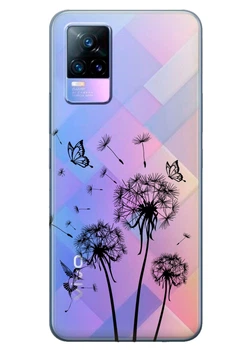 Прозорий силіконовий чохол iSwag для Vivo V21e з малюнком - Кульбаби (ISVV21E51)