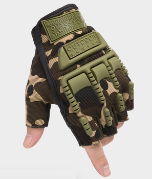 Штурмові тактичні рукавички без пальців (універсальний розмір) Камуфляж