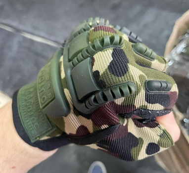 Штурмовые тактические перчатки без пальцев (универсальный размер) Камуфляж