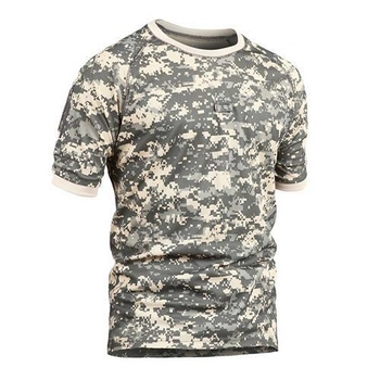Тактическая футболка Flas-1; L/52р; 100% Хлопок. Пиксель/зеленый. Армейская футболка Флес. Турция.