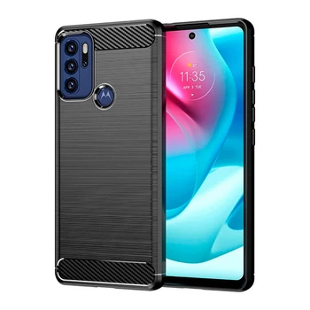 Чохол Lenuo Carbon Fiber для Motorola Moto G60 Black