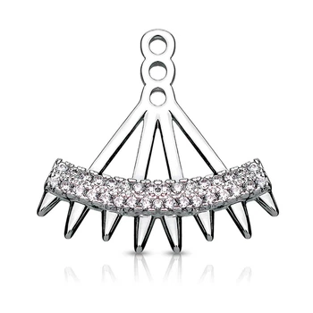 Джекет для сережек с россыпью фианитов американского бренда Spikes(ED-025-C)