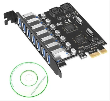 Плата расширения 7-портов PCI-E to usb 3.0 расширитель портов (749659554) Черный