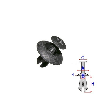 Автомобильные Клипсы (Пистоны) Romix Пластиковые для Mitsubishi (10 шт/уп.) ROMB25700