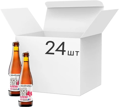 Упаковка сидру Val de Rance яблучний зі смаком малини 4.5% 0.33 л x 24 шт. (3271470330608)