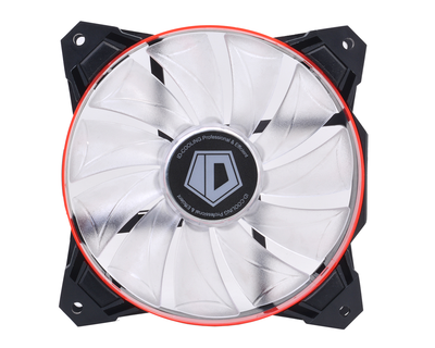 Вентилятор ID-Cooling SF-12025-R, 120x120x25мм, 4-pin PWM, черный с красным Bulk