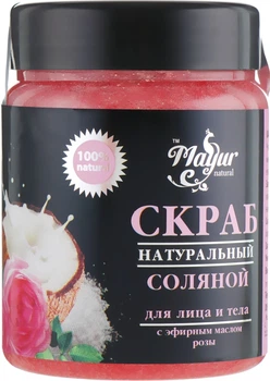 Скраб натуральный солевой для лица и тела "Роза" - Mayur 250g (427461-19099)