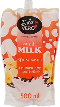 Рідке крем-мило з молочними протеїнами - Dolce Vero Vanilla Milk (дой-пак) 500ml (938648-40279)