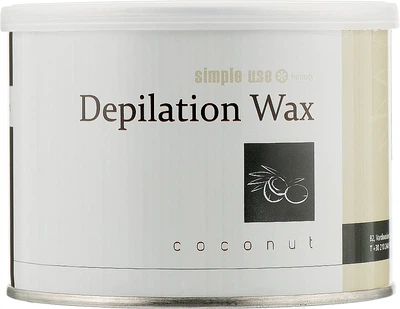 Теплый воск для депиляции в банке "Кокос" - Simple Use Beauty Depilation Wax 400ml (1004501-41524)