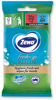 Салфетки вологі, 10 шт. - Zewa Protect Wipes 10шт (952406-49580)