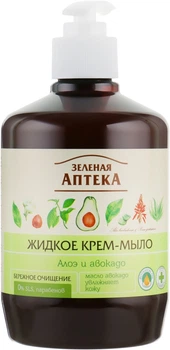 Жидкое мыло для рук "Алоэ и авокадо" с дозатором - Зеленая аптека 460ml (60527-23770)