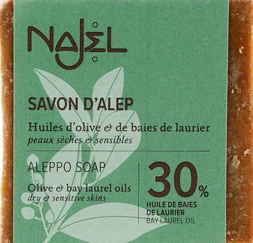 Мыло алеппское с лавровым маслом 30% - Najel Aleppo Soap 30% Bay Laurel Oil 170g (572893-32067334)