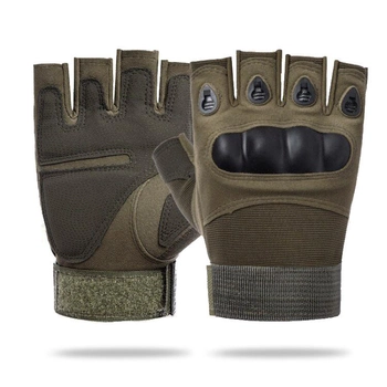 Тактичні безпалі рукавички (велорукавиці, моторукавиці) Eagle Tactical ET-01 Green Розмір XL