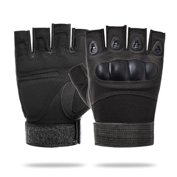 Тактичні безпалі рукавички (велорукавиці, моторукавиці) Eagle Tactical ET-01 Black Розмір L