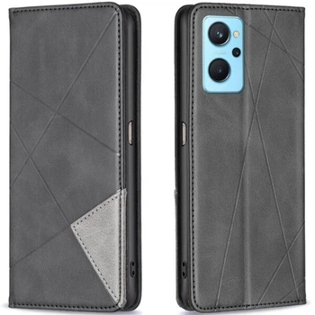 Чохол-книжка з кишеньками UniCase Geometric Pattern для Realme 9i / Oppo A76 / Oppo A96 - Black