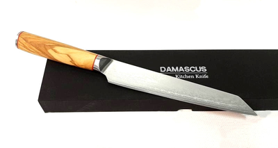Нож слайсер Damascus DK-OK 4003 AUS-10 дамасская сталь 67 слоев лезвие 20 см