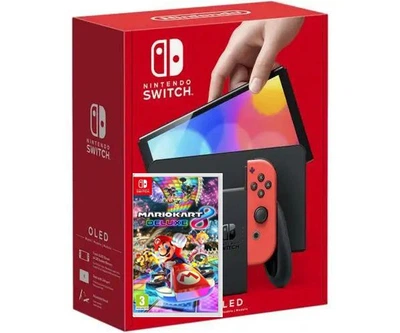 Ігрова консоль Nintendo Switch (OLED model) Neon Blue-Red + Гра Mario Kart 8 Deluxe (російські субтитри)
