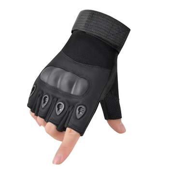 Военные штурмовые перчатки без пальцев Combat (походные, армейские, защитные, охотничьи) Черный Размер XL (23999iknii)(LIVE)