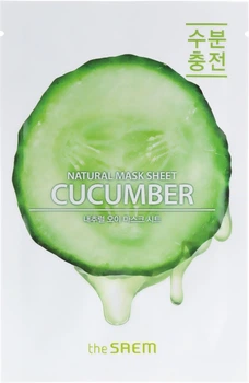 Тканинна маска для обличчя з екстрактом огірка - Saem Natural Cucumber Mask Sheet 21ml (609919-62546)