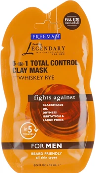 Маска для чоловіків "Комплексний контроль. Житній віскі" - Freeman Feeling Beautiful Total Control Clay Mask 15ml (633303-48667)
