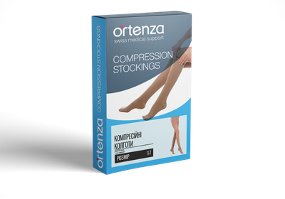 Компрессионные колготки Ortenza (Ортенза) 5303-К ORT 2 класс закрытый носок 5 черный