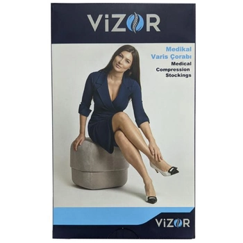 Компресійні панчохи Vizor (Візор) 5203-A та 5203-К 2 клас з відкритим носком 2 бежевий