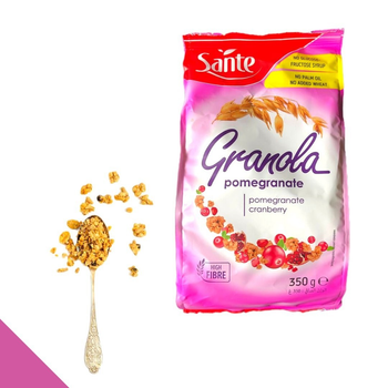 Гранола мюсли 350 г с гранатом, клюквой и черникой Sante Granola (San-350-gran)