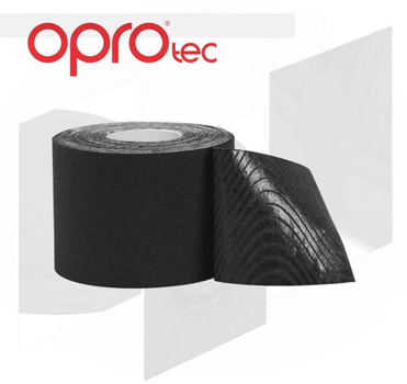 Кінезіо тейп (Кінезіологічний тейп) OPROtec Kinesiology Tape Black 5cm*5м (TEC57541)