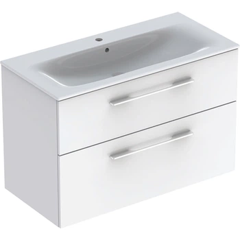 Тумбочка с умывальником в ванную GEBERIT Selnova Square 100x65.2x50.2см подвесная белый 501.244.00.1