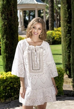 Пляжная туника для женщин с вышивкой Fresh Cotton 2108 F-7C 46(L) Шампань