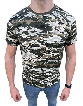 Футболка Пиксель ЗСУ мужская, летняя военная футболка, тактическая футболка для военных ВСУ. Размер M (50)