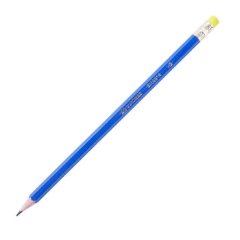 100шт, Карандаш графитный Buromax НВ, with eraser, plastic, blue, tube (BM.8514)
