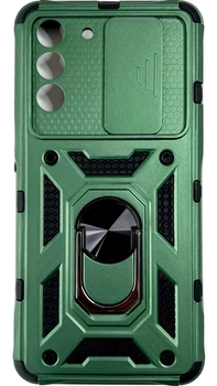 Чехол New Armor c кольцом-подставкой на Samsung Galaxy S21 FE зеленый