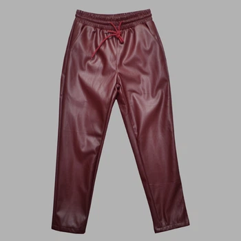 Брюки эко кожа для девочки My Style V040 158 см Бордовый