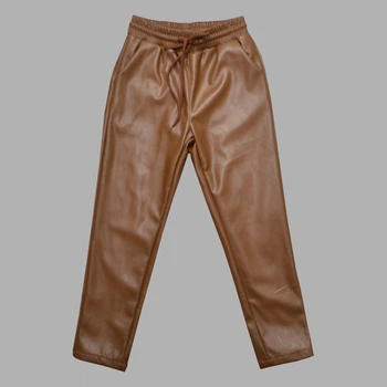 Брюки эко кожа для девочки My Style V040 158 см Коричневый