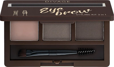 Набор для бровей с воском Divage Eyebrow Styling Kit 3 in 1 01 (6g) (896621-14712)