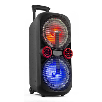Акустична система KOLAV-2812 Переносна колонка-валіза з мікрофоном 8"*2/USB/TF/FM/Bluetooth