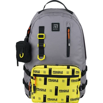 Рюкзак для подростка Kite Education K22-949L-1 760 г 44x29.5x15 см серый, желтый