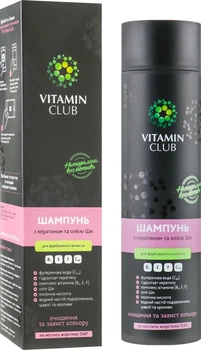 Безсульфатный шампунь для окрашенных волос с кератином и маслом ши - VitaminClub 250ml (585323-89503)