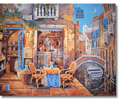 Картина красками ручной работы Вечер в Венеции 51 х 40 см холст акрил (83080)