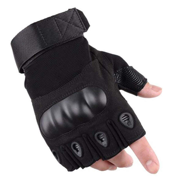 Перчатки беспалые с защитой запястья Bezet Tactical Gloves (черные, размер M)