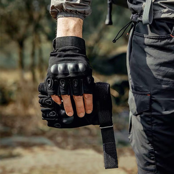 Рукавички безпалі із захистом зап'ястя Bezet Tactical Gloves (чорні рукавиці, розмір M)