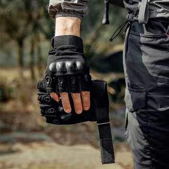 Перчатки беспалые с защитой запястья Bezet Tactical Gloves (черные, размер M)